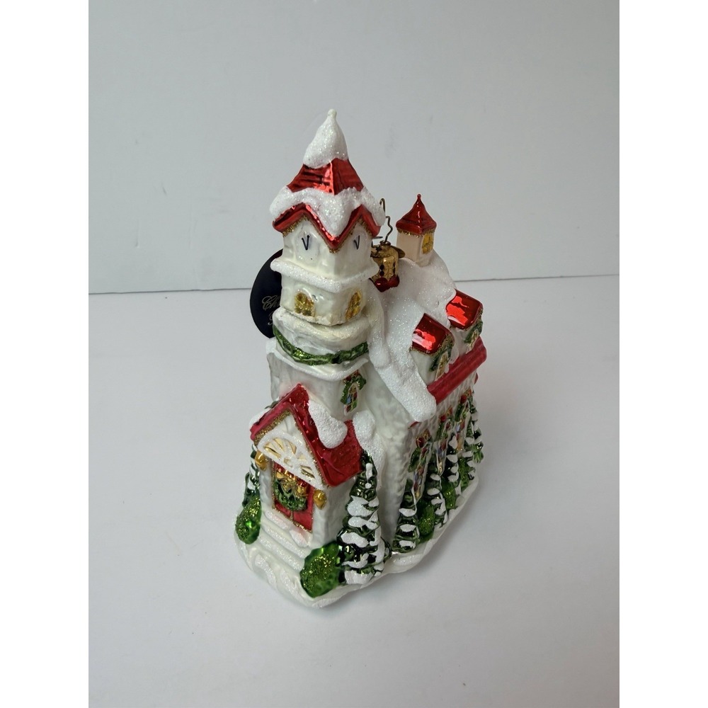 Radko Village Square Chapel‎ Christmas Ornament 1013961 Church Clock Tower READ
